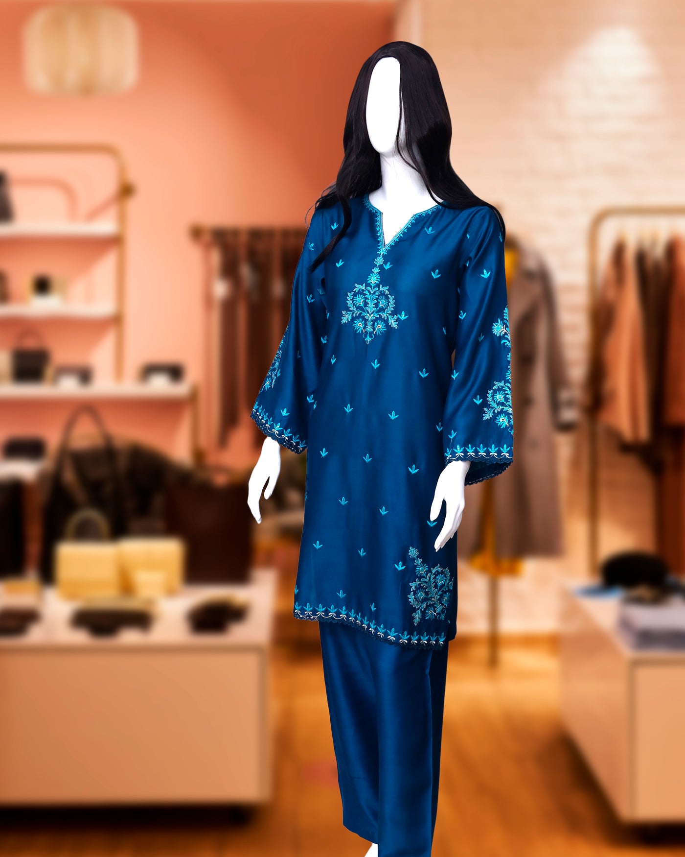 Serena Teal – 2 Piece Premium Quality Viscose Fabric by Leiffab