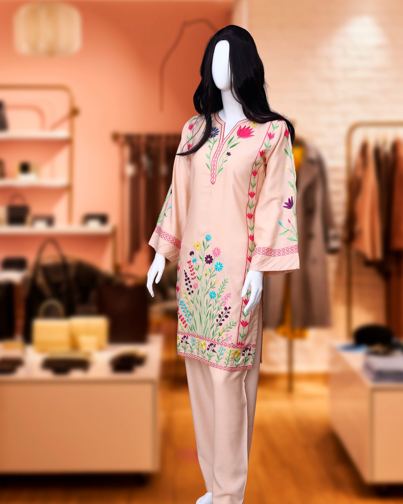 Parisa Beige – 2 Piece Classic Karandi Fabric by Leiffab