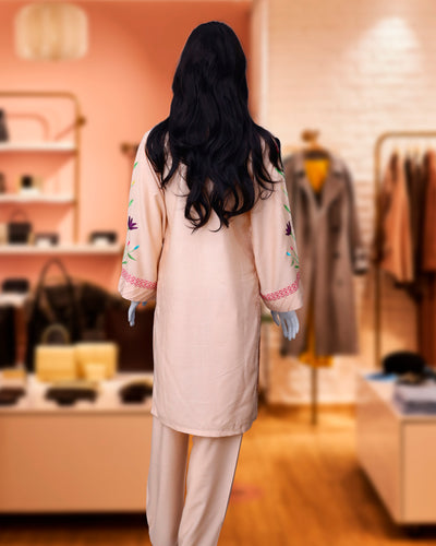 Parisa Beige – 2 Piece Classic Karandi Fabric by Leiffab