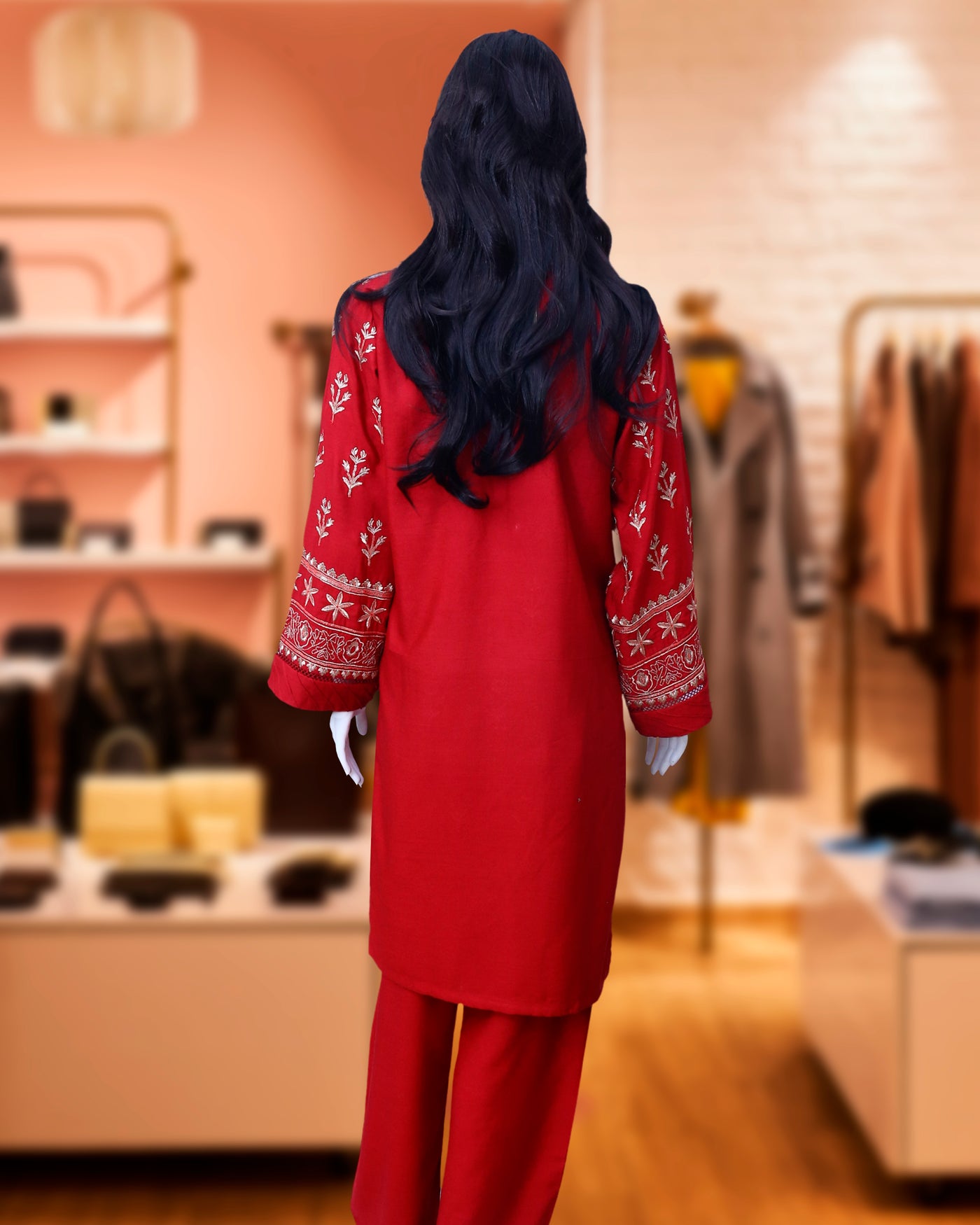 Ruby Red – 2 Piece Luxury Karandi Fabric by Leiffab