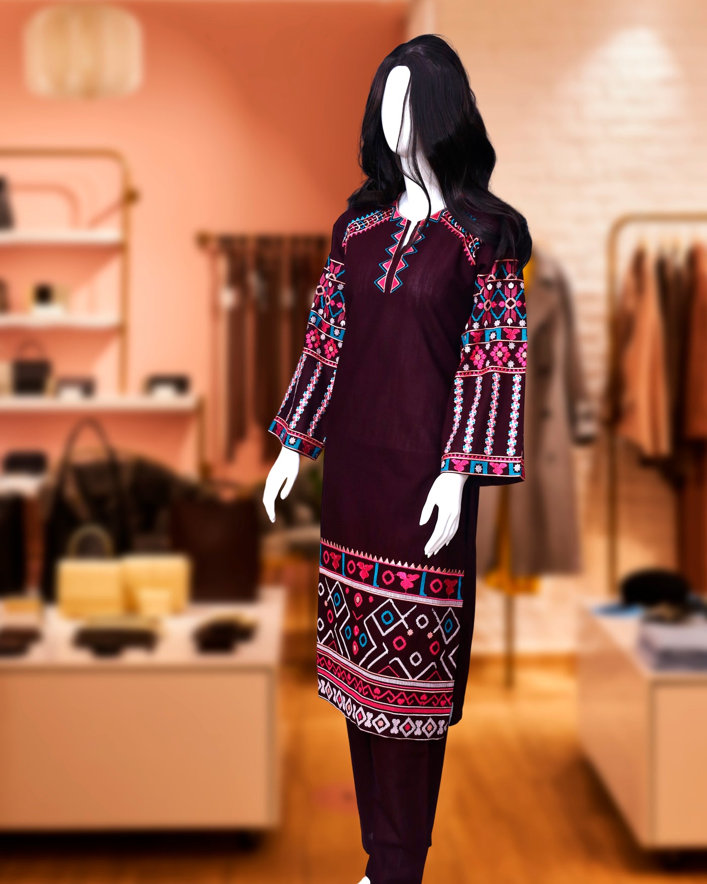 Zyra Plum – 2 Piece Khadar Collection by Leiffab