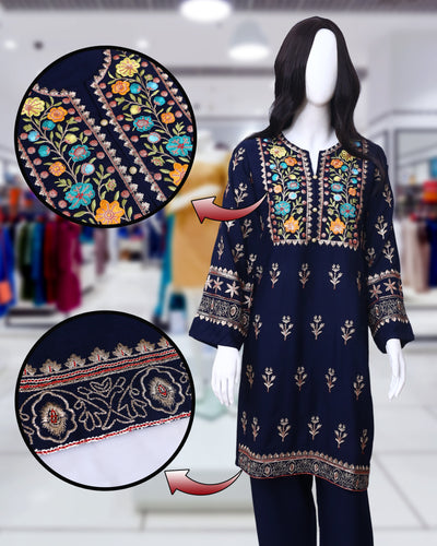 Sapphire Navy Blue – 2 Piece Signature Karandi by Leiffab