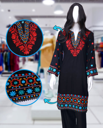 Tara Black – 2 Piece Premium Karandi Collection by Leiffab